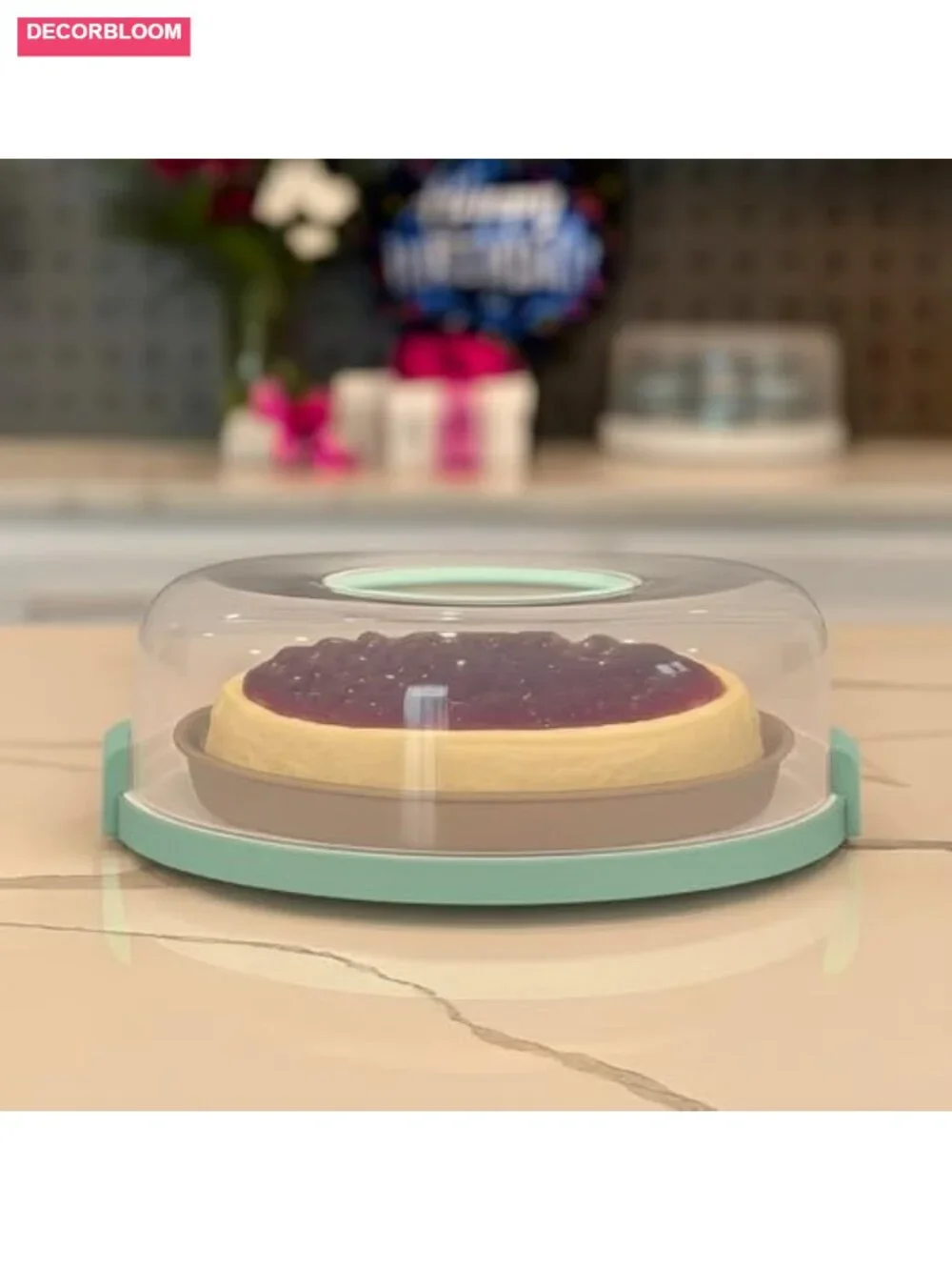 Pie Carrier with Lid and Handle, Fits 10in Pies, BPA Free